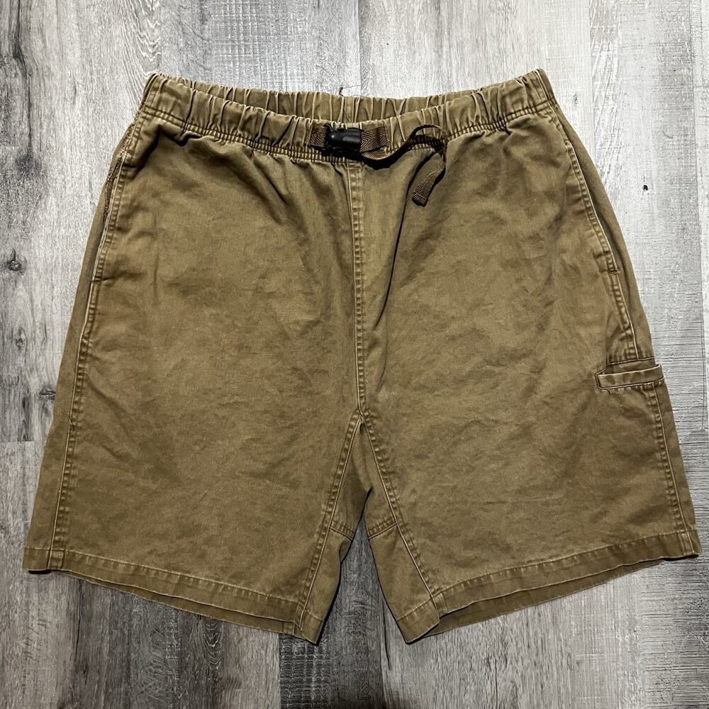 VTG Fourstar Clothing Belted Cotton Brown Canvas Shorts Skater Surf Gym Sz XL